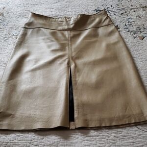 Bebe Tan A-Line Leather Skirt